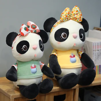 30-70cm Mielas Vaisių Panda su Laivapriekio Pliušiniai Žaislai Animacinių filmų Gyvūnų Įdaryti Pagalvės Lėlės Vaikams Berniukams, Kūdikių Gimtadienio, Kalėdų Dovana
