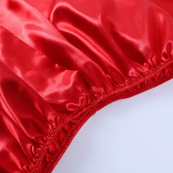 Korėjos Elegantiškas Satino Marškinėliai Vintage Palaidinė Moterims Red Lady ilgomis Rankovėmis Moteriška Prarasti Gatvės Marškinėliai Blusas Mujer Satino GV014