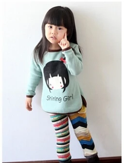 Korėjos vaikų drabužiai vaikams mergina lėlės 2016 m pavasario modelius dugno marškinėliai ilgomis rankovėmis T-shirt Megztinis Viršų