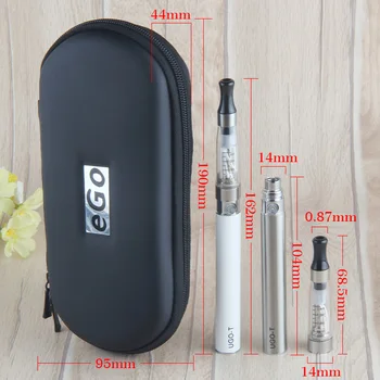UGO CE4 Dvigubas Rinkinys Elektroninių Cigarečių 2*UGO-T Baterijos + 2*eGo CE4 Purkštukai Vape e-cigaretės rinkinį užtrauktukas atveju garų kaljanas pen