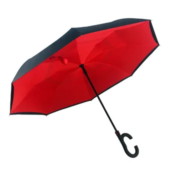 Vyras Skėčiai C Rankena Vėjo Moterims Saulės ir Lietaus invertido Paraguas Parapluie Atvirkštinio Skėtis Antras Anti UV Skėtis