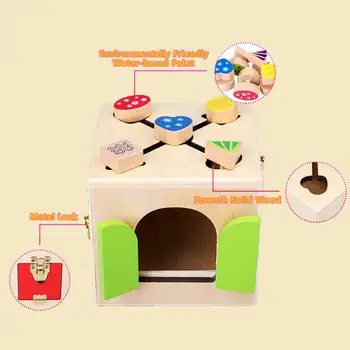 Montessori Medžiagos, Praktinių Gyvenimo Žaislas Atrakinti Kūrimo Bloką Užrakinti Langą Švietimo Mediniai Žaislai Vaikams Pagrindinius Gyvenimo Įgūdžių Žaislas
