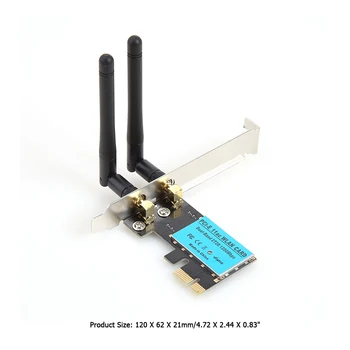 1200Mbps Tinklo Kortelės Dvejopo Juostos PCI-E WiFi Kortelės Dongle for Desktop Kompiuteris PC 2.4 G/5G Bevielio Tinklo PCI Express 