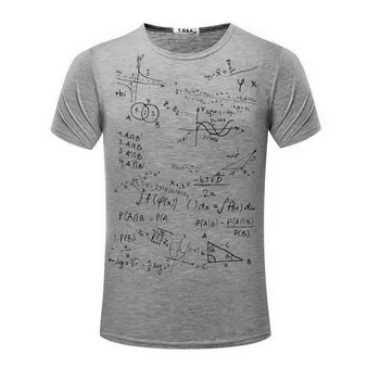 E-BAIHUI Matematines Lygtis, print t shirt Modelis Žmogus T Marškinėliai Atsitiktinis Studentas T-shirts Vyrų Mados Prekės ženklo Drabužių CG009