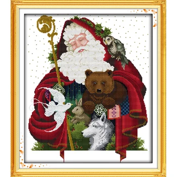 Amžinos Meilės Happy Christmas Ekologinės Medvilnės Kryželiu 11CT 14CT Antspaudu Atspausdinta 