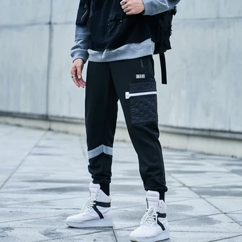 SingleRoad Mens Sweatpants Vyrų Mados 2020 Juoda Kratinys Poilsiu Hip-Hop Japonijos Streetwear Kelnės Haremo Kelnės Vyrams