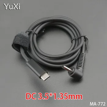 YuXi USB C Tipo DC 2.5*0.7 mm/3.5*1.35 mm/3.0*1.1 mm Juoda/Balta Male Kištuko Keitiklį PD Įkrovimo Kabelis, Laidas Maitinimo Adapteris
