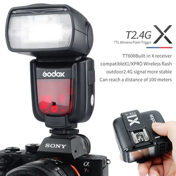 2x Godox TT600 2.4 G Belaidžio ryšio Fotoaparatą Mirksi Speedlites Su X1T-C Siųstuvas Sukelti Canon