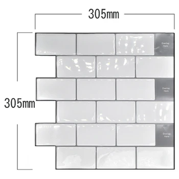 Nulupkite ir Klijuoti Backsplash 10'X10 Colių Nuimamu 3D Metro Sienų apdailos Plytelės (Pakuotėje 4),Virtuvės ar Vonios oilproof siena lipdukas