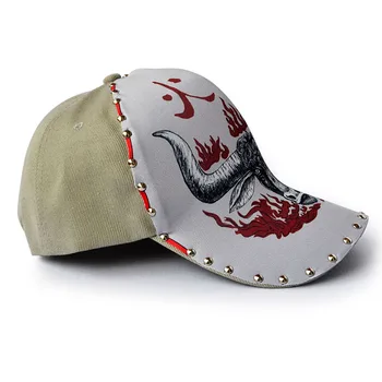 Naujo dizaino Originalumu, menas Mados beisbolo kepuraitę gaisro bull medvilnės joker laisvalaikio kepurės atsitiktinis universalus street punk hip-hop tendencija