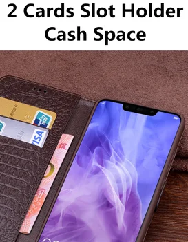 Natūralios odos pusėje magnetinė sklendė, piniginę, telefoną atveju, jei kortelės turėtojas Asus ZenFone 3 ZE552KL/ZenFone 3 ZE520KL telefono krepšys 