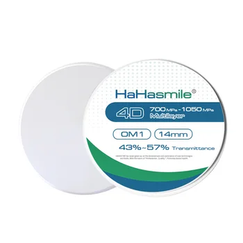 HaHasmile, Cirkonio Dantų Blokai Lab 4D-Daugiasluoksnės-OM1 98*12mm/kaip 14mm/16mm/18mm Dantų CAD CAM Dantų Implantai.