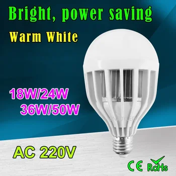 220V SMD5730 Žetonų, LED Prožektoriai, Lempos Super-Power Lemputė E27 Šalta Balta Lempa 18W 24W 36W 50W Apšvietimo Lemputė