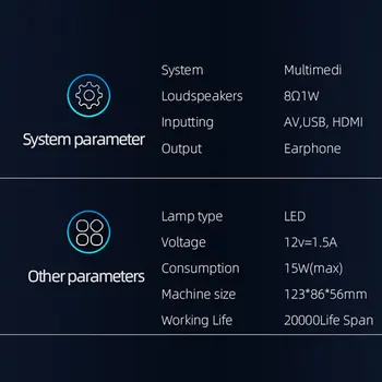 1080P 4K 7000LM LED Mini Projektorius Namų Naudojimo LED Nešiojamų Micro Remti 1080P Aukštos raiškos Vaizdo Projekcijos Namų Kinas