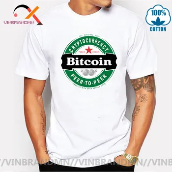 Bitcoin Alaus T-Shirt Vyrai Viršūnes Bitcoin Cryptocurrency Marškinėliai Vasaros Hip-Hop Kasdienių Drabužių Tees Medvilnės Marškinėlius Animacinių Filmų Gangsteris