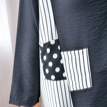 DIMANAF 2020 Plus Size T-Shirt Rudenį Kratinys Minkštos Medvilnės Polka Dot Dryžuotas Spausdinti Moterų Moterų Batwing Prarasti 2020Tops&Tees