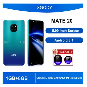 XGODY Telefono 3G, Android 8.1 5.99 colių Full Screen 1GB 8GB MTK6580 Quad Core 5MP Kamera, Mobilusis Telefonas,