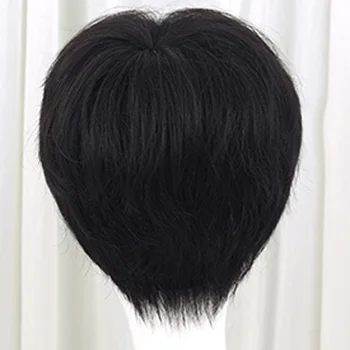 DIFEI korėjos vertus weaven perukas trumpas banguoti plaukai vyrams gražus sintetinis perukas vidurinė dalis, išskyrus gamtos pūkuotas juodas perukai