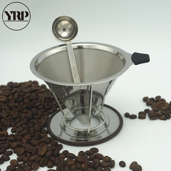YRP V60 Nerūdijančio Plieno Kūgio formos Kavos filtras Dripper Dvigubo Sluoksnio Akių Savininkas Infuzuoti Namuose, Kavos virimo aparatas barista Virtuvės įrankiai