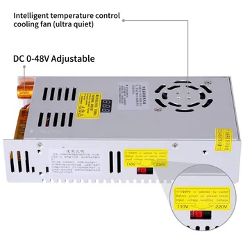 480W impulsinis Maitinimo šaltinis AC 110/220V DC 0-24V/0-36V/0-48V Reguliuojamas įtampos Skaitmeninis ekranas SMPS LED Šviesos Juostelės