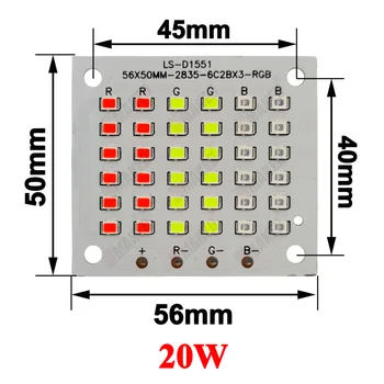 10vnt 10 20 30 50 100W RGB Spalvų LED Prožektorius PCB SMD2835 led lenta, LED potvynių apšvietimo šaltinis, vejos šviesos, šviesos sodas
