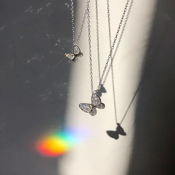 S925 sterlingas sidabro karoliai moterų drugelis Kutas Karoliai Moterų choker collares Vestuvių Papuošalai