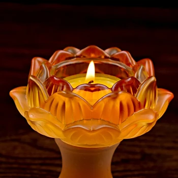 Buda candleholder įstiklintas lotus Budistų prekių žvakių laikiklis sviestas lempos laikiklis spalvos glazūra candler Klasikinė žvakidė
