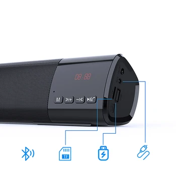 Bluetooth 5.0 HiFi Nešiojamųjų Garsiakalbių Nešiojamasis Garsiakalbis Belaidžio 3D Stereo Muzikos Supa Paramos FM TF Kortelė, laisvų Rankų įr Mic
