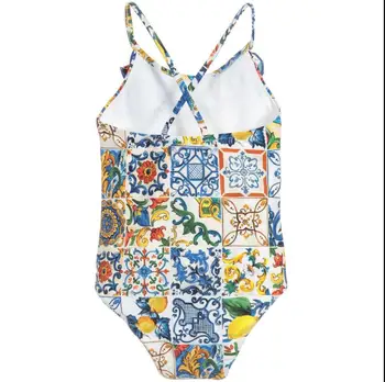 2020 m. mergytę maudymosi Kostiumėliai, Vaikų maudymosi kostiumėlį Bamblys Mergaičių Drabužiai Vaikams maudymosi kostiumėlį, Leopardas Gėlių vientisi maudymosi Kostiumėliai, 80-150cm