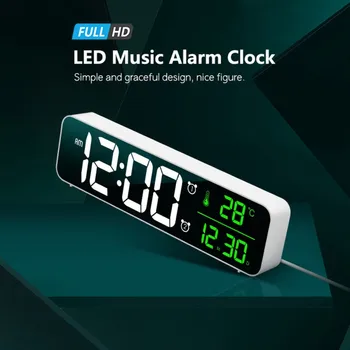 LED Skaitmeninio žadintuvai Miegamieji Naktiniai Su Atidėjimo Skaitmeninis Laikrodis, Sunkiųjų Pabėgiai Dual Laikrodis Su USB Įkroviklis