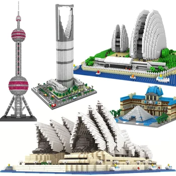 Deimantas Nėra Suderinama Legoed Architektūros Sydney Opera House, Big Ben, Eifelio Bokštas, Londono Poros Luvras Modelio Kūrimo Bloką žaislas