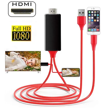 1,8 M 8 Pin HDMI Male Kabelio HD 1080P HDMI Konverteris Adapteris, USB Kabelis, HDTV TV Skaitmeninio Garso Adapterio Kabeliu, skirta 