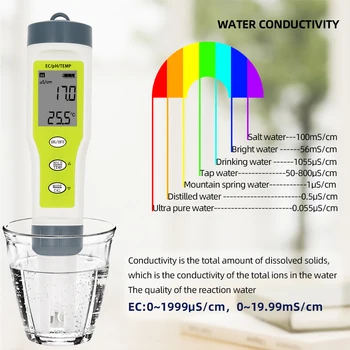 Nešiojamas Skaitmeninis Testeris Pen Tipo pH EB TEMP Matuoklis Acidometer Gerti 3 in 1 Multi-parametras, Vandens Kokybės Analizatorius įrankis 30% nuolaida