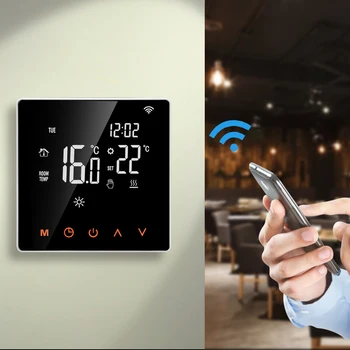 Tuya Smart Gyvenimo WiFi Termostatas LCD Jutiklinis Ekranas Temperatūros Reguliatorius Grindų Šildymo Darbai Pagal Alexa 