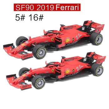 BBURAGO 1:43 Modeliavimas Metalo Automobilio modelį žaislas 2019 Ferrari F1 SF90 Modelį Lenktyninį AUTOMOBILĮ NAUJAS su Originalo LANGELYJE