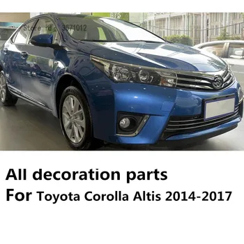 Toyota Corolla Altis 2016 Automobilių Kėbulo Styling Dangčio Jutiklis ABS Chrome Apdaila Priekinio Iki Tinklelis Grilio Grotelių Gaubtai 4pcs