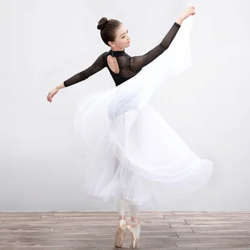 Ilgai Baleto Tutu Sijonai Moterims Suaugusiųjų Lyrinis Balta Minkštas Akių Sijonas 2 Sluoksniai Šokių Sijonai Ballerina Tiulio Tutus