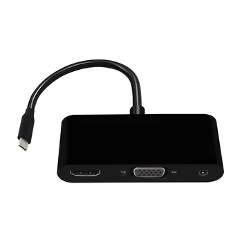 USB C C Tipo HDMI VGA 3.5 mm Audio Adapteris 3 in 1 USB 3.0 USB-C Keitiklio Kabelį, skirtą Nešiojamąjį kompiuterį 