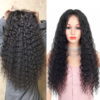 Didmeninės perukai giliai banga perukas 4x4 nėrinių uždarymo perukas Brazilijos nėriniai priekiniai žmogaus plaukų perukai už juodaodžių moterų Ne Remy