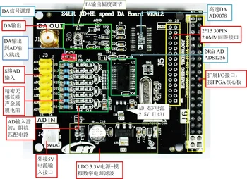 Aukšto tikslumo 24 bitų AD Da 8-kanalo įvestis ADS1256 ad9708 išplėtimo modulis FPGA kontrolės