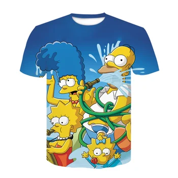 2020 Naujausias drabužių Simpsonai spausdinami 3d Vyras Moteris marškinėliai atsitiktinis Harajuku Juokingas Animacinių filmų marškinėlius Gatvės Dėvėti didelis