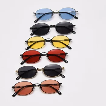 Peekaboo retro ovalo formos akiniai vyrų poliarizuota uv400 aukštos kokybės aukso maža akiniai nuo saulės moterims, metalo 2021 geltona raudona karšto pardavimo