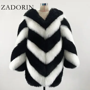 ZADORIN 2020 Mados Moterų, Prabangos Dirbtiniais Fox Fur Coat Moterų Plius Dydis Žiemos Kailis Storas, Šiltas Padirbtų Kailių Striukės, Paltai chaqueta mujer