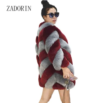 ZADORIN 2020 Mados Moterų, Prabangos Dirbtiniais Fox Fur Coat Moterų Plius Dydis Žiemos Kailis Storas, Šiltas Padirbtų Kailių Striukės, Paltai chaqueta mujer