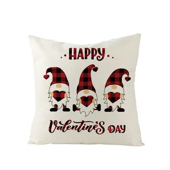 Romantiška Valentino Dienos Puošmena Užvalkalas Raudona Širdies Formos Laiške Pagalvėlė Padengti Lininė Pagalvėlė Padengti Kėdė Mesti Pagalvės užvalkalą