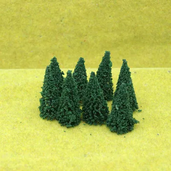 Žalia modelis medžio žaislas 8CM miniatiūrinė eglutė, naudojamos pastato traukinio geležinkelio išdėstymo, kraštovaizdžio, kraštovaizdžio priedai 