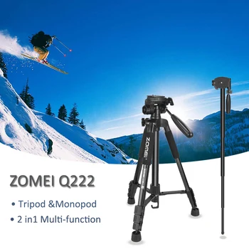 ZOMEI Trikojo Q222 Monopodzie Kamera, Stendas, Multi-funkcija Lanksti Profesionalų Trikojo Kelionės Išmanusis Fotoaparatas DSLR Projektorius