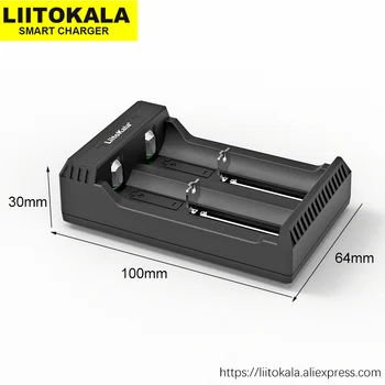 LiitoKala Lii-L2 18650), 3,7 V ličio Įkraunama baterija, Įkroviklis 2slot Elektroninių cigarečių 18650 26650 21700 baterijos