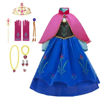 Šaldyti 2 Fantastinis Anna Princesė Suknelės Mergaičių Helovinas Kostiumas Ilga Suknelė Vaikai Carnaval Vestuvių Suknelė Vaikų Cosplay Apranga