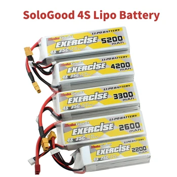 SoloGood 4S Lipo Baterija 14.8 V, 2200mAh 25C 2600mAh 3300mAh 4200mAh 5200mAh 35C XT60 T Plug